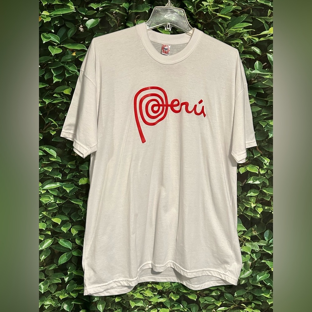 Milkos Peru T Shirt White Red Mens XL